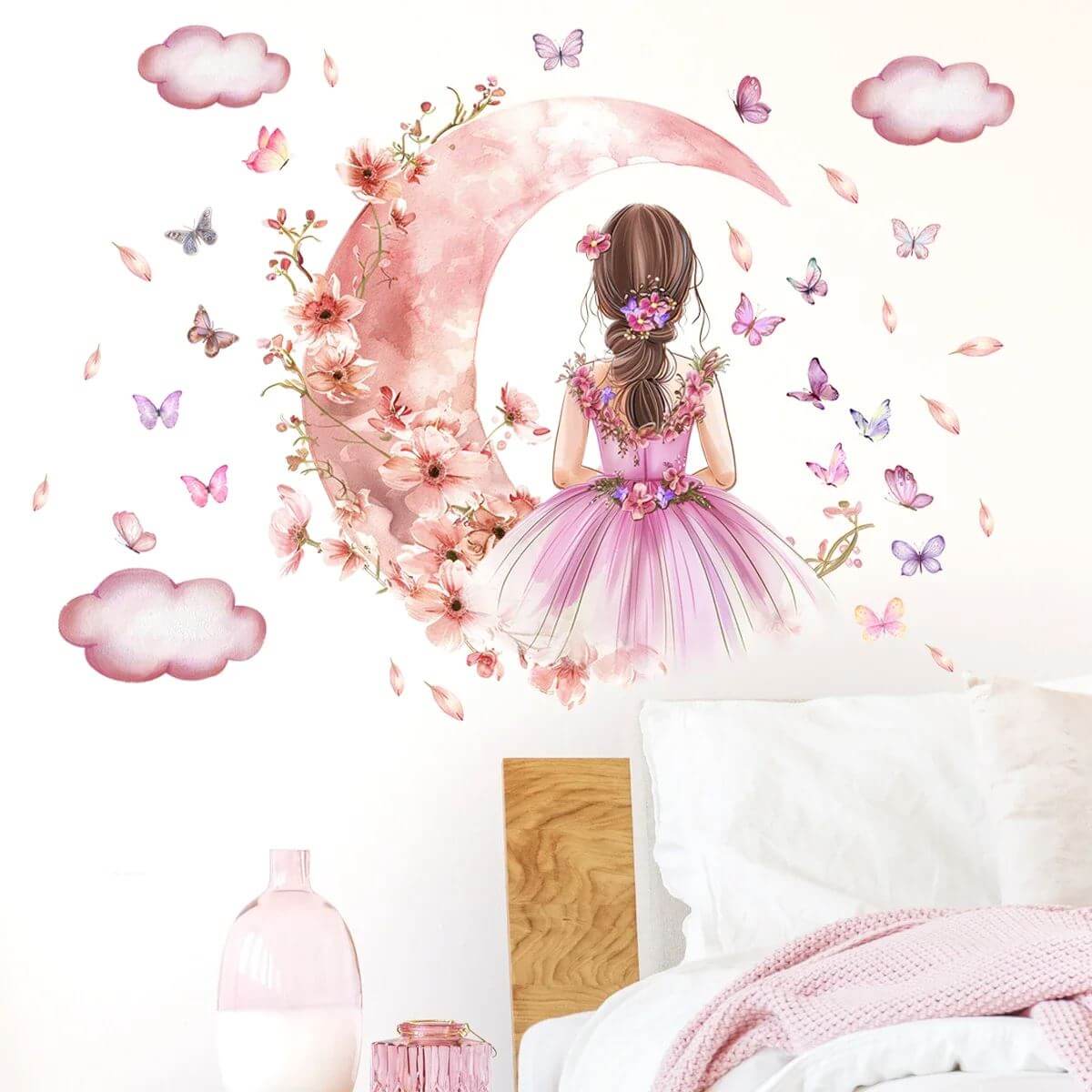 Décoration Murale - PrincesseSticker- Lune Rose