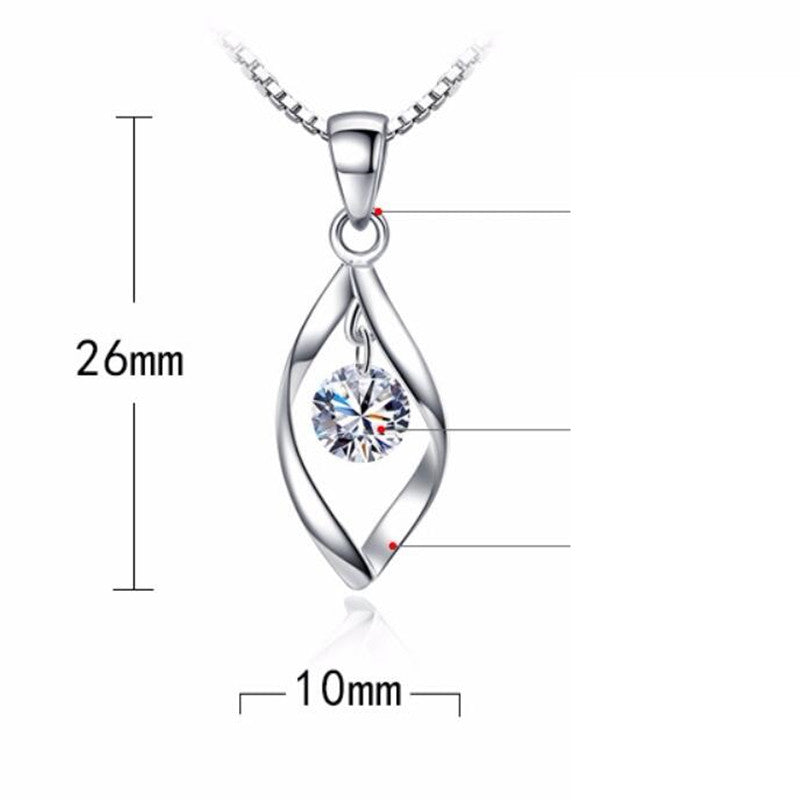Fashion Zircon Twisting Female Pendant Necklace