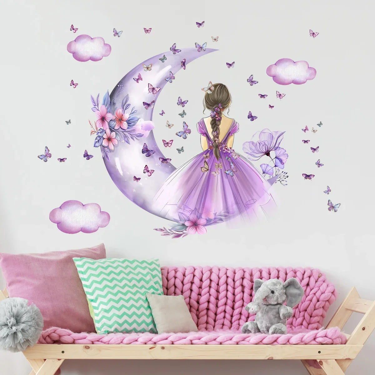 Décoration Murale - PrincesseSticker™- Lune Mauve