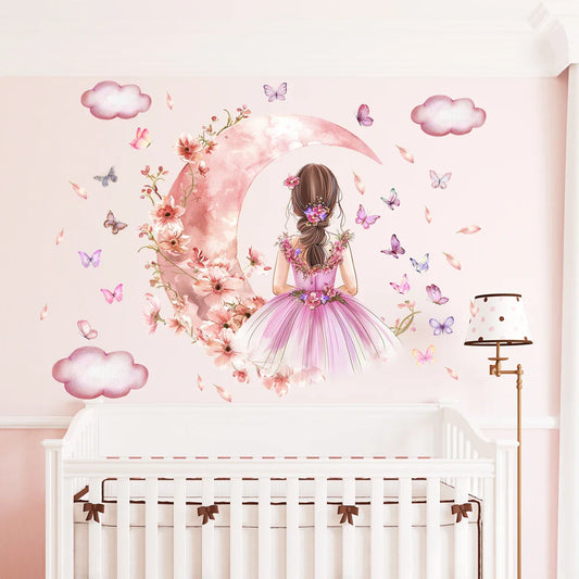 Décoration Murale - PrincesseSticker™- Lune Rose