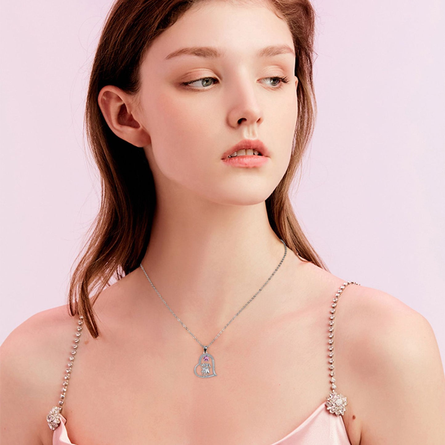 Female Fashion Sisters Heart-shaped Pendant Necklace